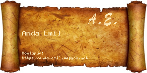 Anda Emil névjegykártya